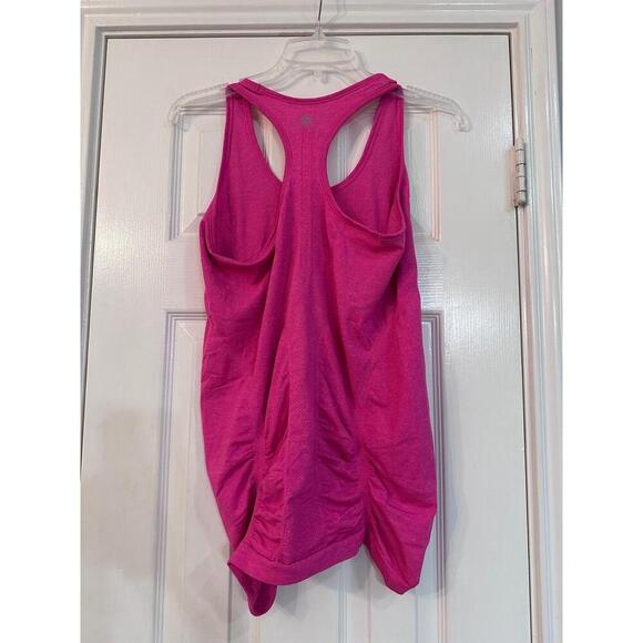ATHLETA Racerback Tank Top Womens Size Medium Hot Pink Ruched Sides Workout - Picture 5 of 6